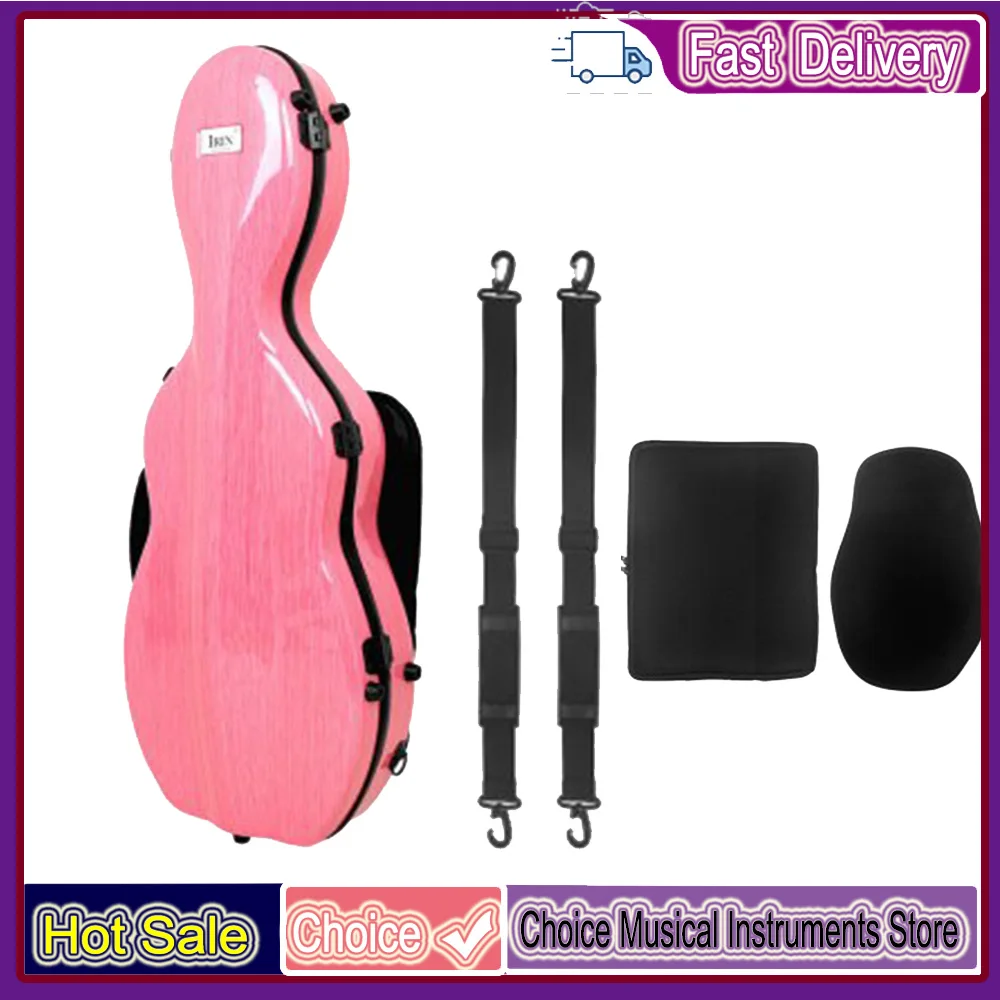 IRIN Violinkoffer mit Tasche, Carbonfaser-Violinbox, Doppelter Schultergurt, Spektral-Tasche mit Verschluss für 4/4 3/4 1/2 1/4 Violine