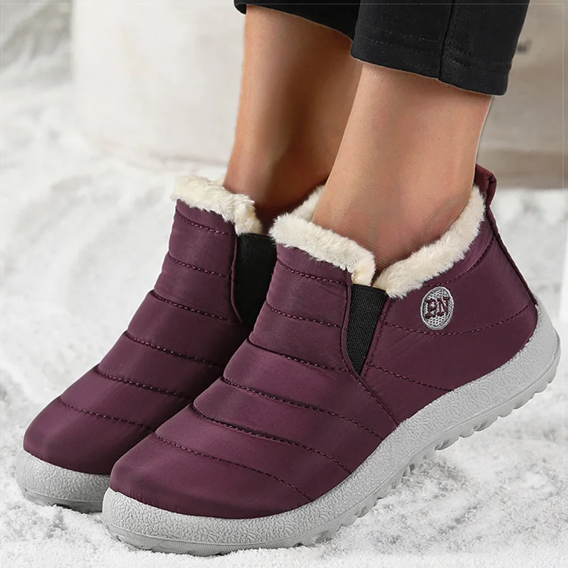 Women Shoes Warm Fur Winter Flats Slip On Flat Shoes For Women Winter Shoes Casual Loafers Zapatos Mujer Winter Sneakers Women 