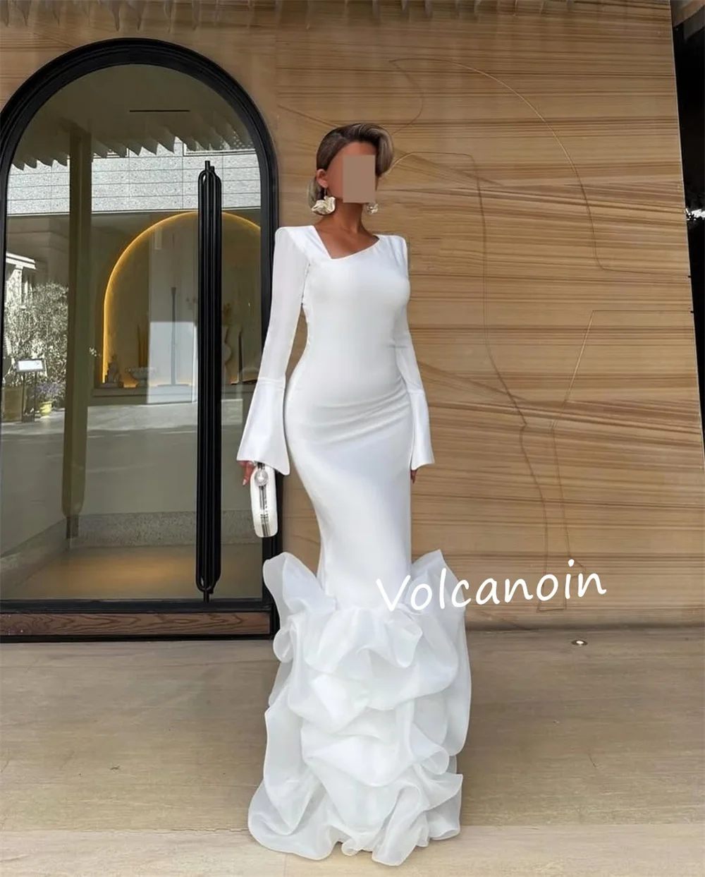 Abiti lunghi da sera formali personalizzati Charmeuse con sirena increspata Occasioni su misura Semplice ed elegante di alta qualità