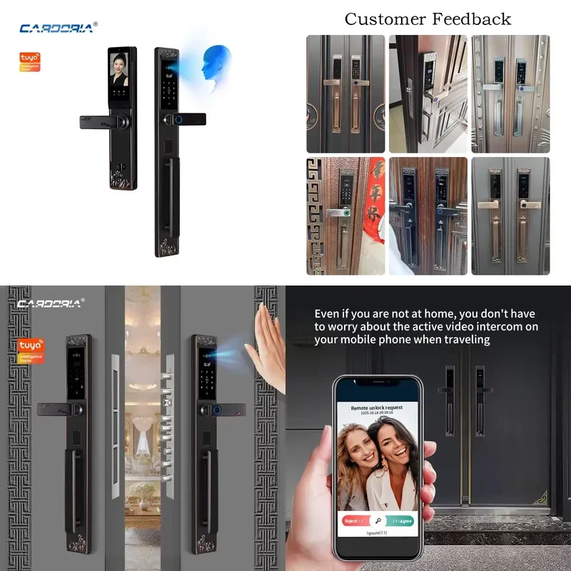 2026 Smart Lock High-End Double Door Password Fingerprint Electronic Lock WiFi Full Automatic Stainless Steel for