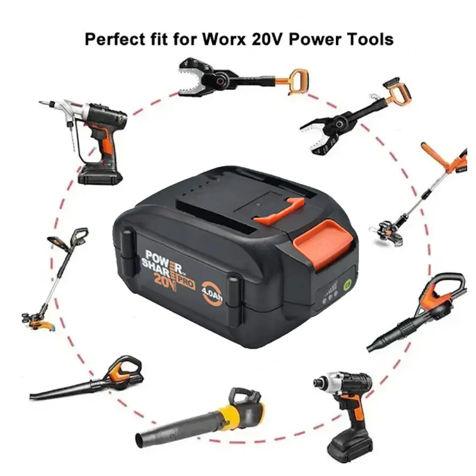 Imagem -06 - Worx-lithium-ion Bateria de Grande Capacidade Wa3578 Powershare Original Brand Novidades 20v ah 0.0ah 5.5 ah 6.0ah