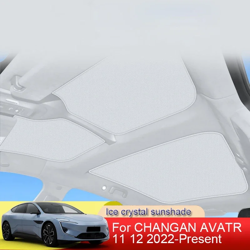 3PCS Car Ice Crystal Sunroof Sunshade Skylight Roof Heat Insulation Shading Auto Accessories For CHANGAN AVATR 11 12 2022-2025