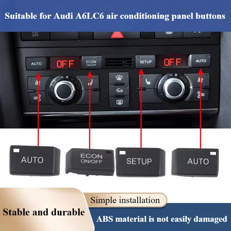 

For Audi A6L C6 Air Conditioning Panel Buttons, Air Conditioning Button Buttons, Multimedia Central Control Panel Buttons 1pcs