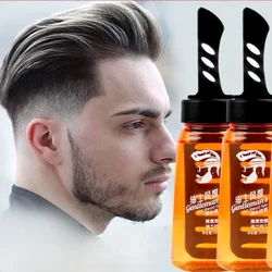 Professional 2-in-1 Men Styling Gel Cream with Comb Long-lasting Fluffy Hair Pomade Wax Mud Hair Cream Salon Styling Gel Tool