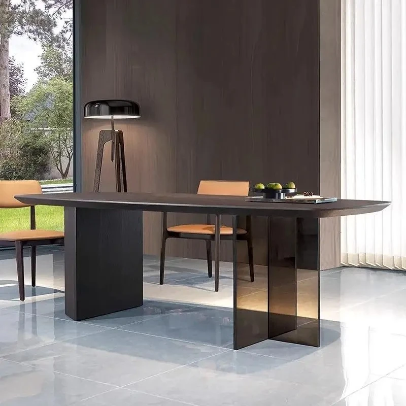 YH Italian minimalist dining table acrylic transparent table legs modern household dining table, legs light luxury designer