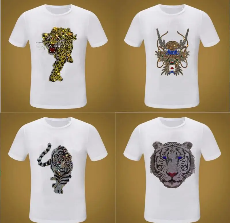 Men's Rhinestones Anime Cotton T-Shirt Hip Hop Pop Streetwear Graphic Fashion S-5XL Drop Shipping