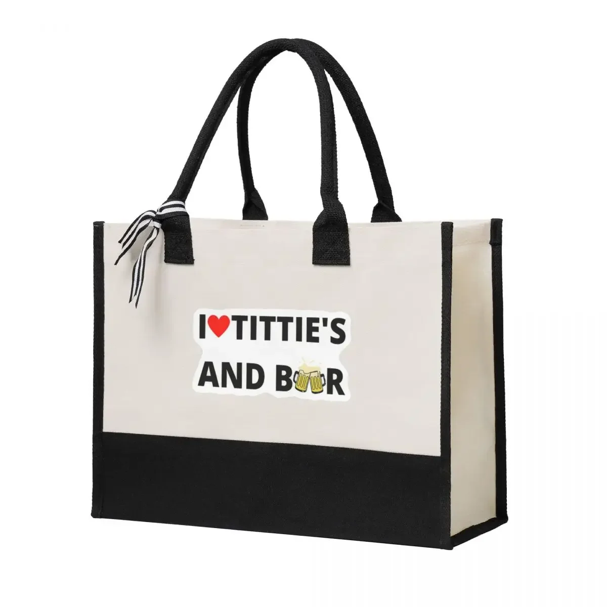 

I Heart Titties And Beer Canvas Bag Shopping Bag Wedding Decoration Travel Wedding Bag best wedding gift