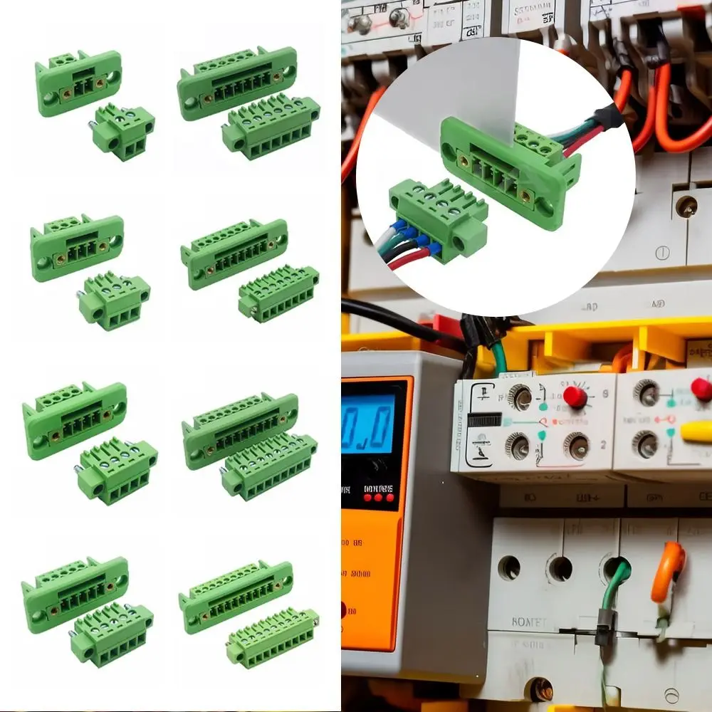 Pitch 3.81mm 15EDGWC 3.81mm Terminal Block with Flange Fixed Panel Through-wall Welding-free Pluggable Terminal Block Connector
