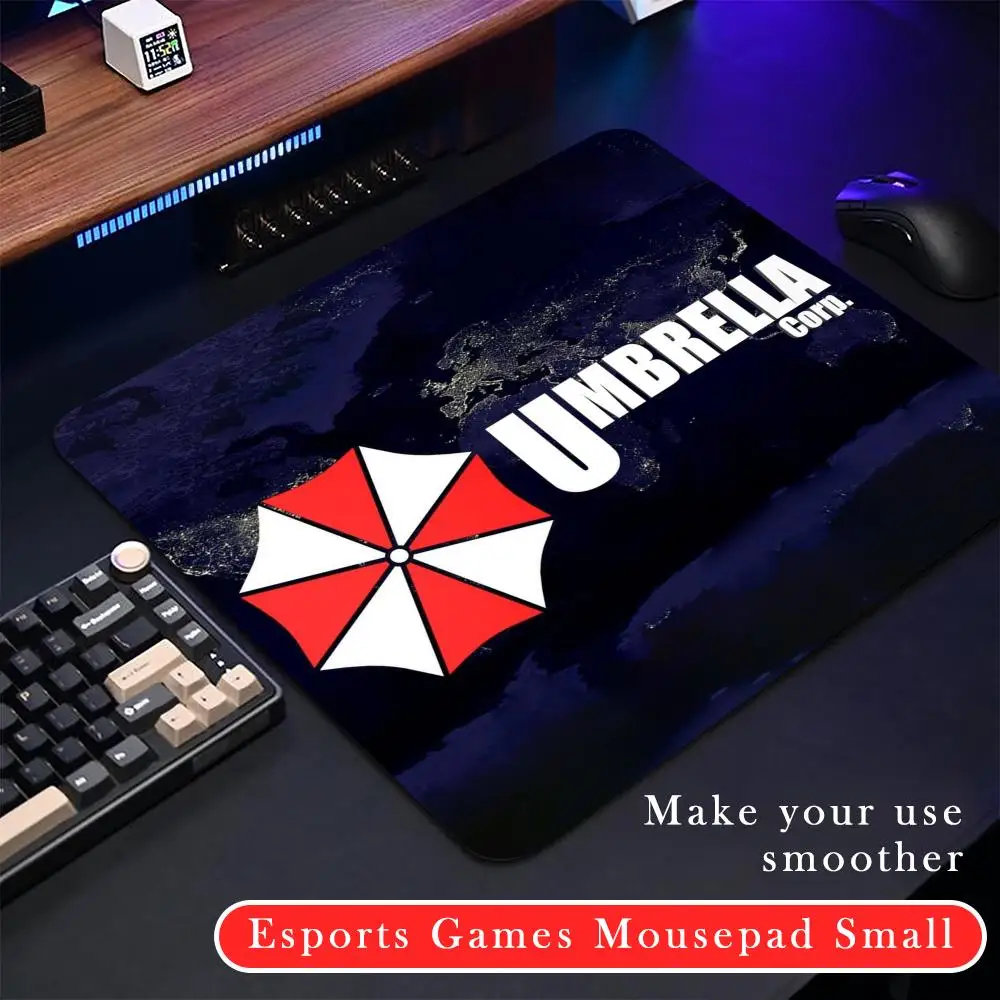 Evil Resident Umbrellaes logo Mouse Pad Rubber Small mouse pad CSGOs desktop computer office keyboard e-sports ROGs game