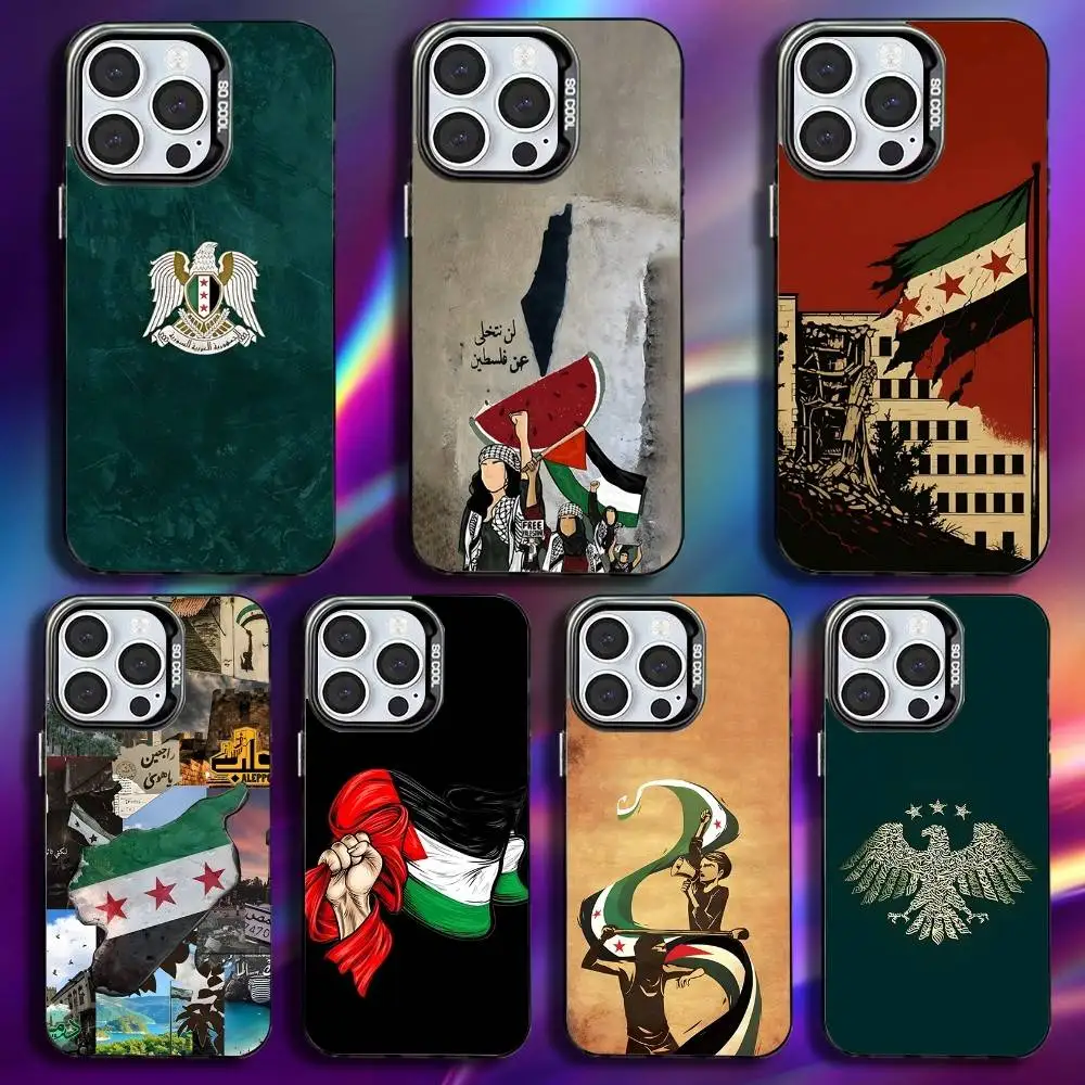 

FREE ART SYRIA FLAY Phone Case For iPhone 17,16,15,14,13,12,11,Pro,Max,Plus,Mini,XS,SE Anti Fall Black Matte Hard Bumper