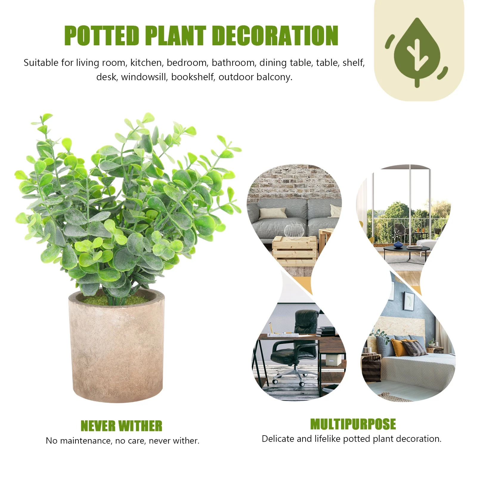 

3Pcs Realistic Bonsai Adornments Premium Material Home Desktop Decor Easy Care Fake Plants Natural Atmosphere