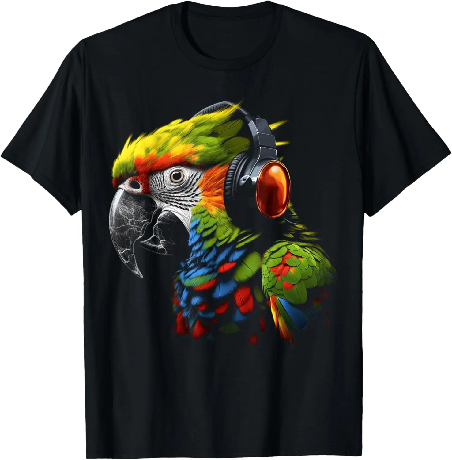 Parrot Música Arte Auriculares Músicos Animal Pájaro Parrot Camiseta