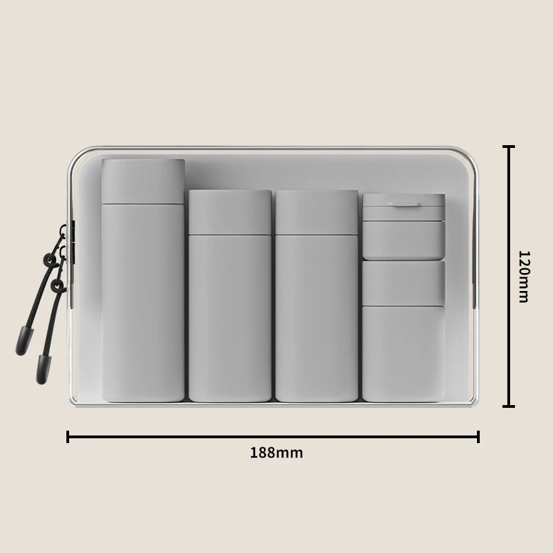 Bottiglie dispenser da viaggio per crema morbida al tatto portatile da 5 colori multipli Set bottiglie per shampoo detergente per lozioni Organizzatore per trucco
