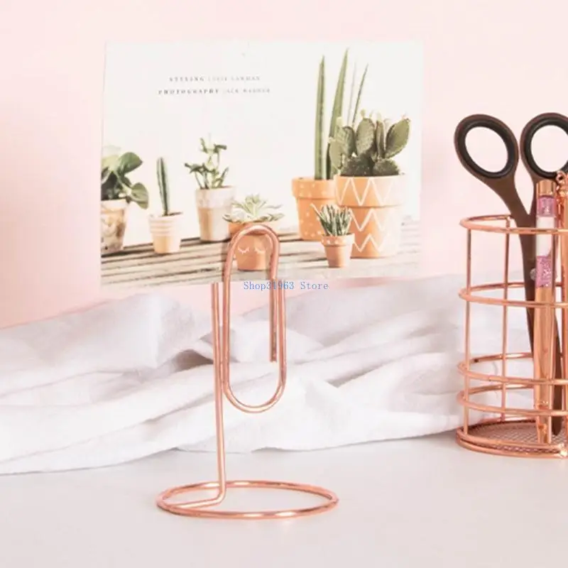 

L4MA Nordic Paper Clip Table Card Memo Holder Stand Photo Clips Holder Desk Stand