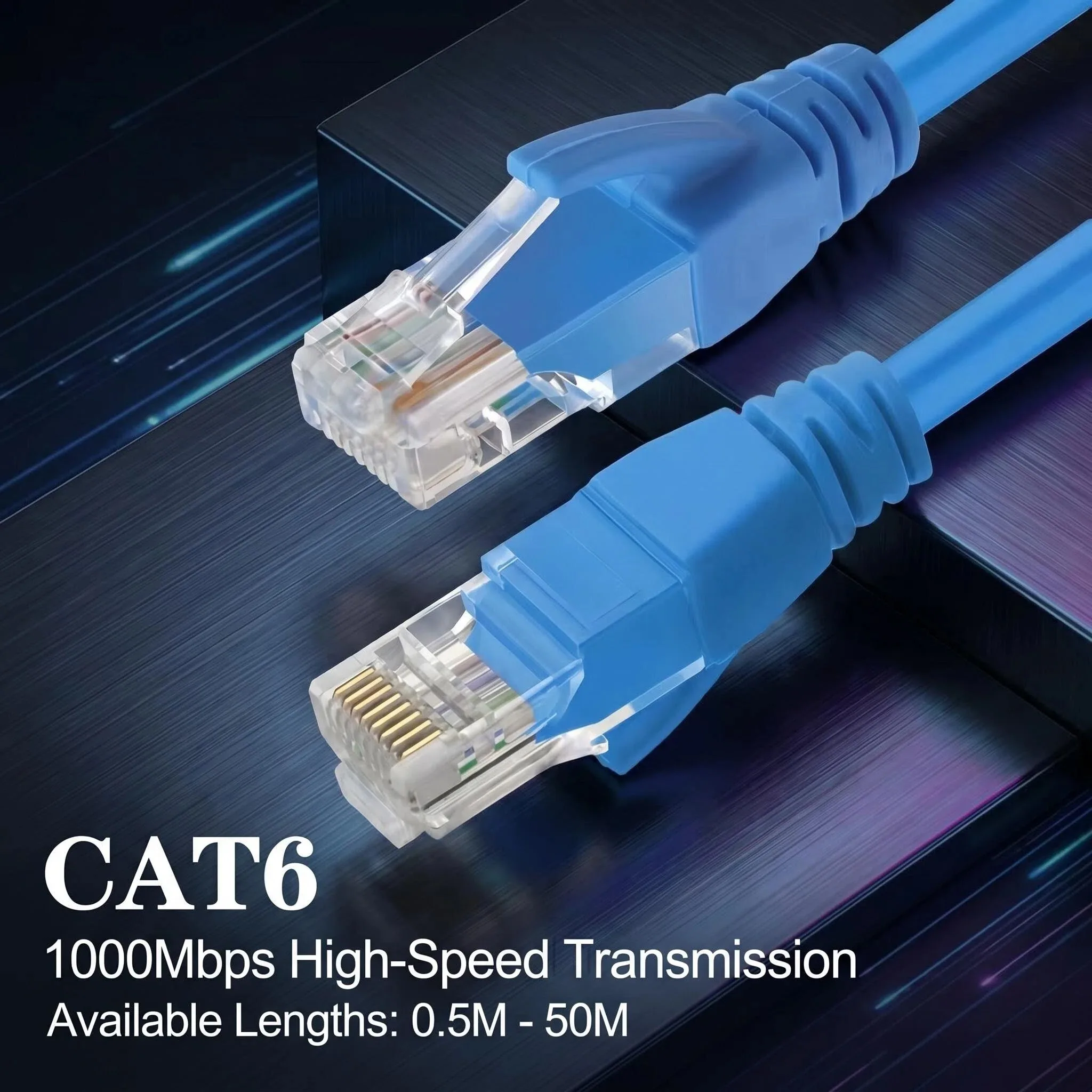 Câble Ethernet Cat6 UTP de 0,5 m à 50 m, câble réseau RJ45, cordon Gigabit haute vitesse, prise en charge du standard Cat6, câble de raccordement
