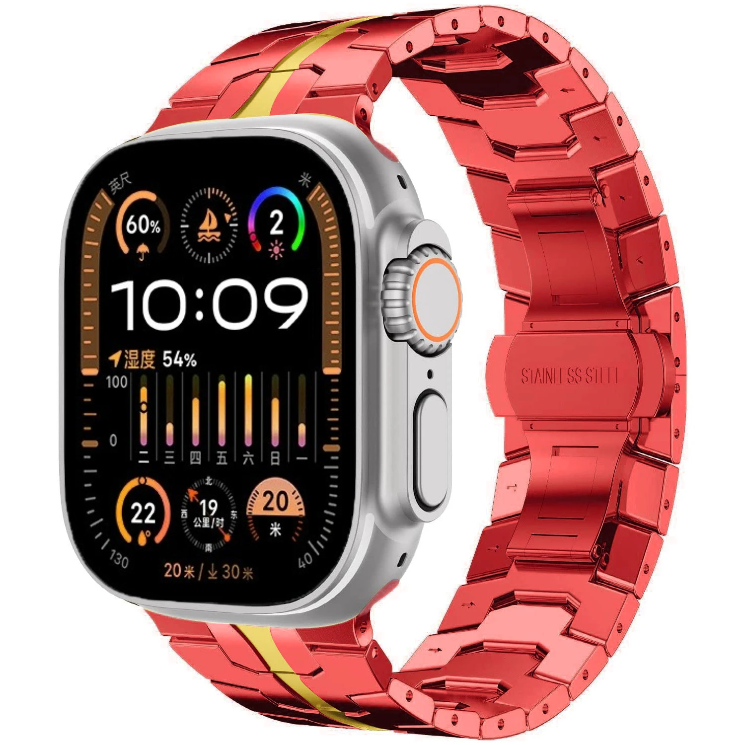 Metal Strap for Apple Watch Ultra2 10 9 8 7 49mm 46mm 45mm 41mm 44mm 40mm 42mm Iron Man Bracelet Wristband for 6 5 4 SE/2 Correa