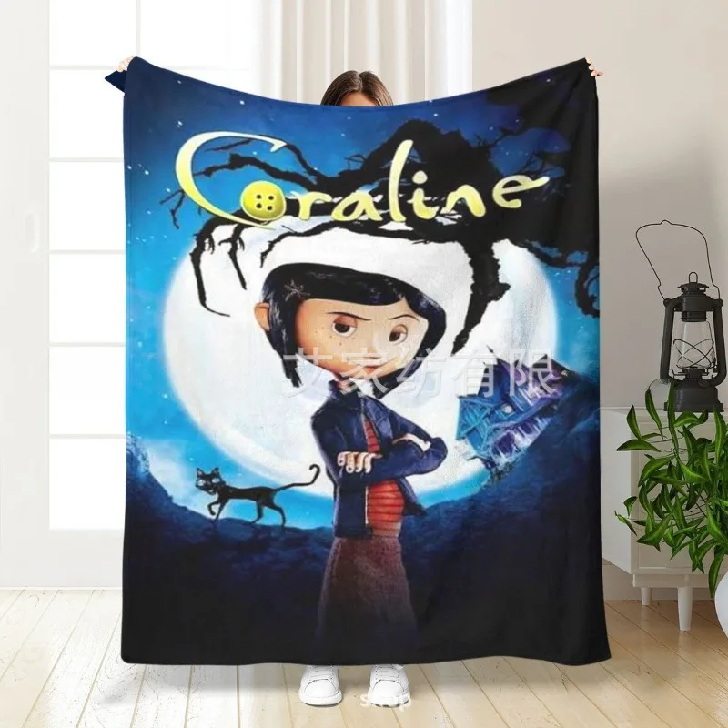 

Hot New Animation Coralines Printed Blanket Warm Blanket Soft and Comfortable Blanket Home Travel Birthday Gifts