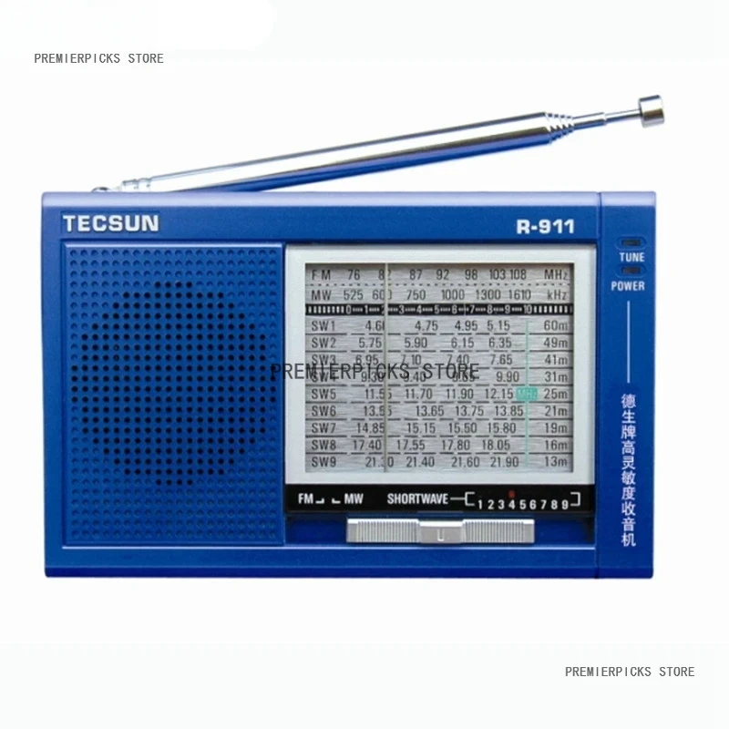

Tecsun R-911 Радио Worl FM/MW/SW 11-диапазонный мировой приемник Многодиапазонное радио Высокочувствительное стерео радио Цифровой приемник Цифровой