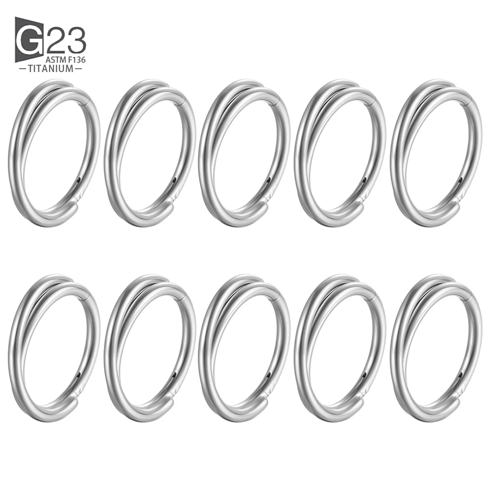 10 stk/partij G23 Titanium Neus Piercing Ring CZ Scharnierende Septum Clicker Segment Oorkraakbeen Tragus Helix Lip Ring Piercing Sieraden