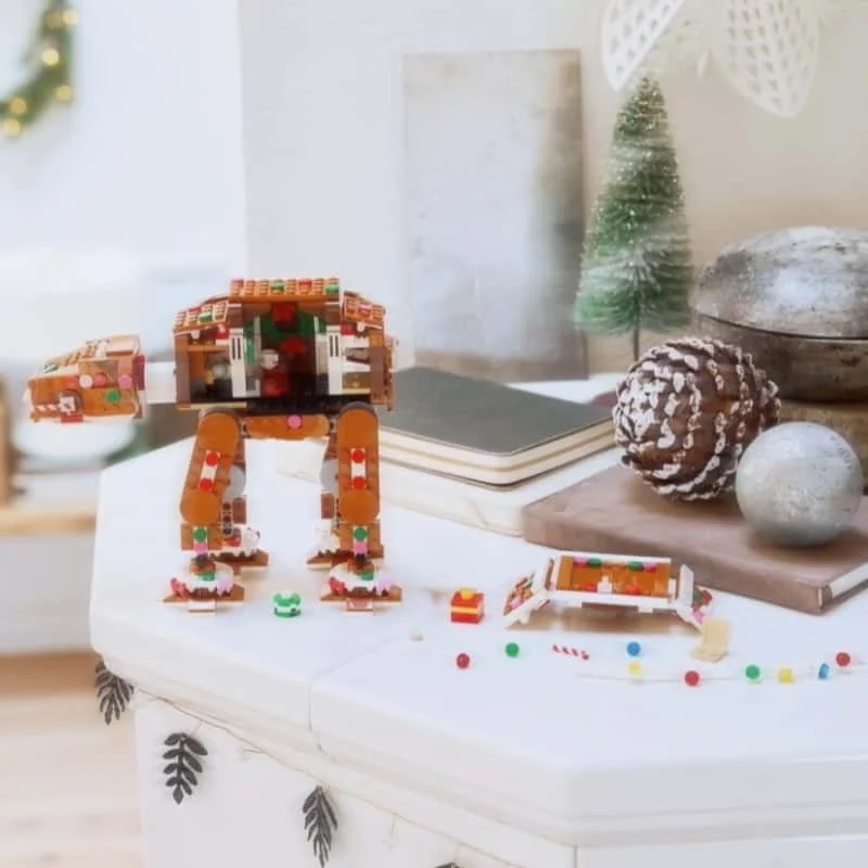 Bricklink Ideas Christmas Gingerbread Snowspeeders 697 Pcs Gingerbread At-at Addon Model Spaceship Sets Building Blocks Toys