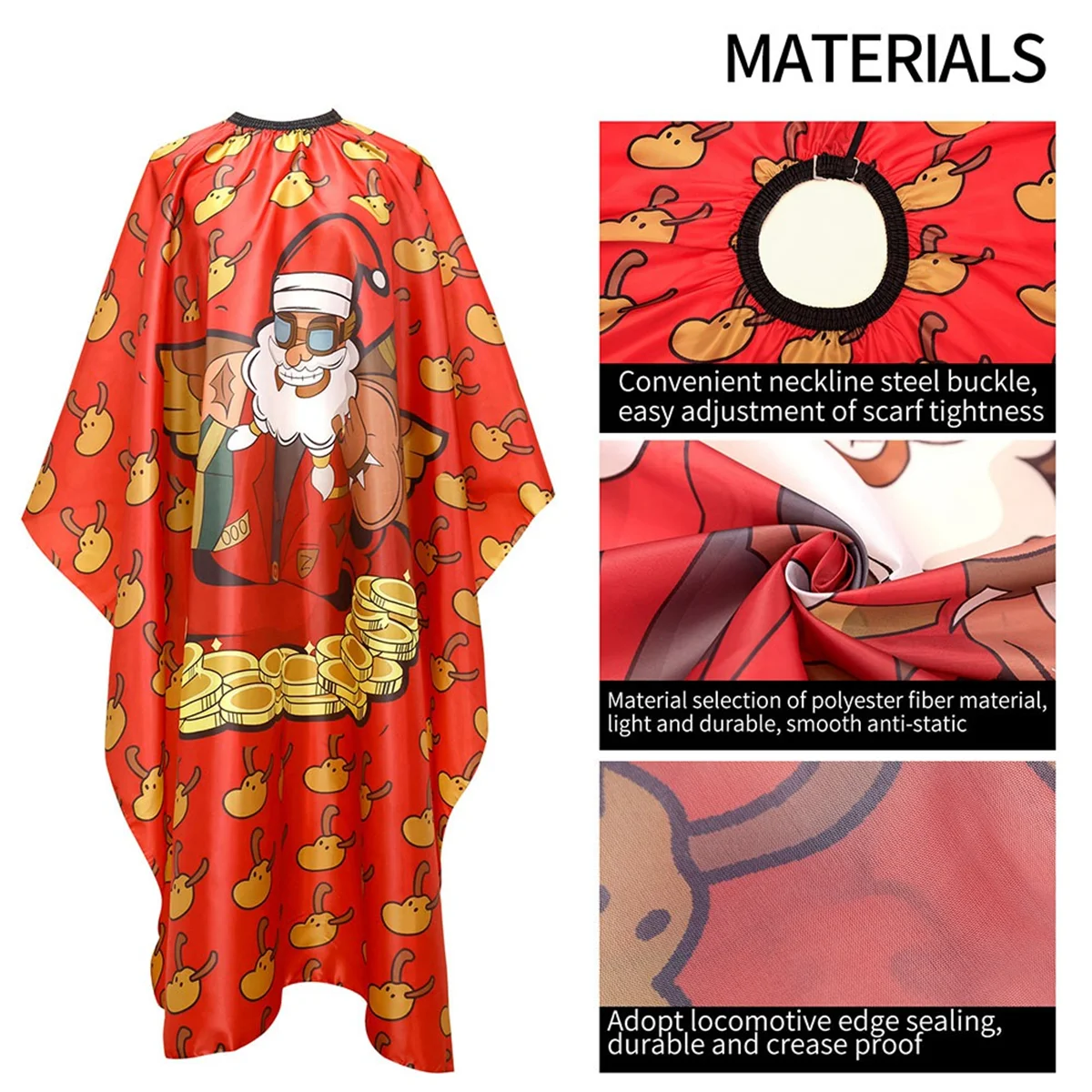 New Adjustable Haircut Cape Christmas Style Hairdressing Barber Cloth Gown Styling Tools