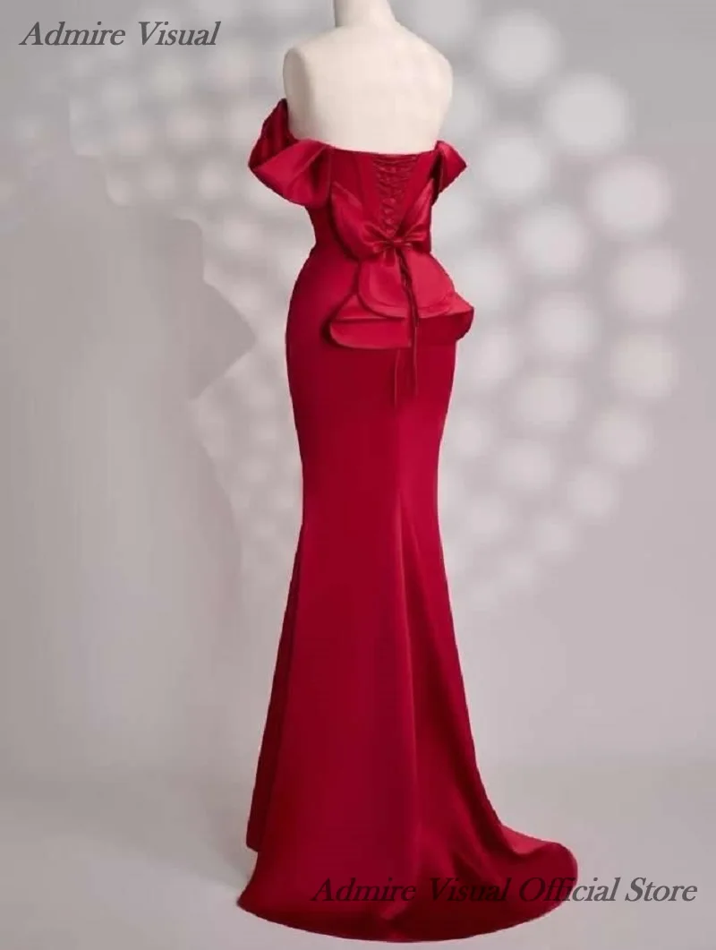 Admire Visual Long Prom Dress Mermaid Boat Neck Neckline With Bow Elegant Special Occasion Gowns