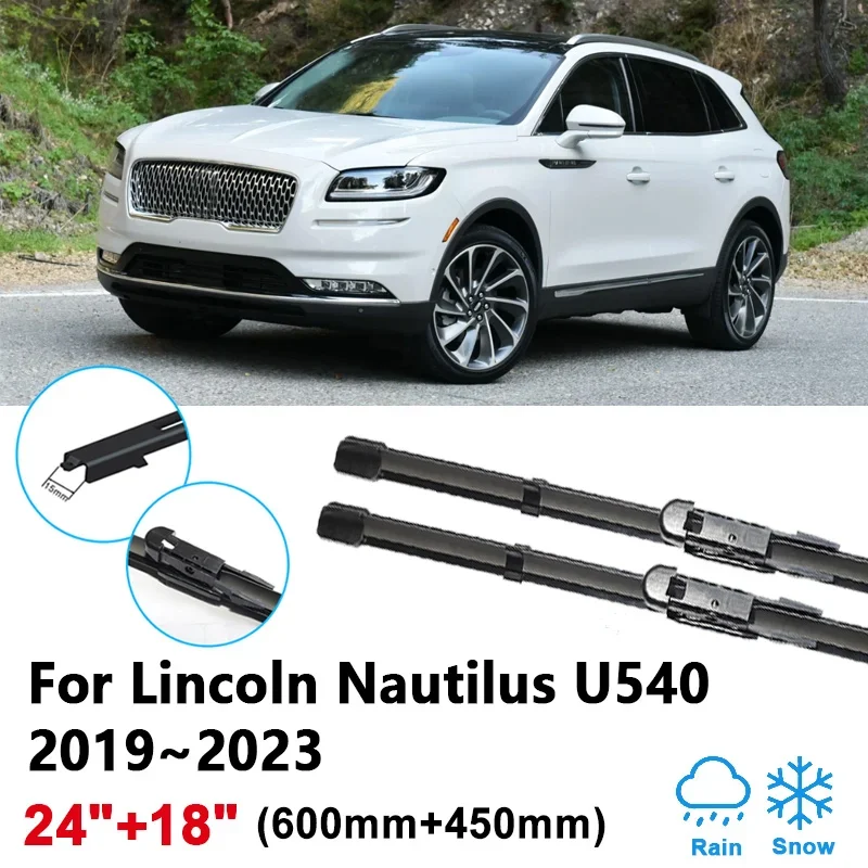 

24"+18" For Lincoln Nautilus U540 MK1 2019~2023 Car Front Wiper Blades Rubber Window Front Wipers Brush Tools Auto Accessories