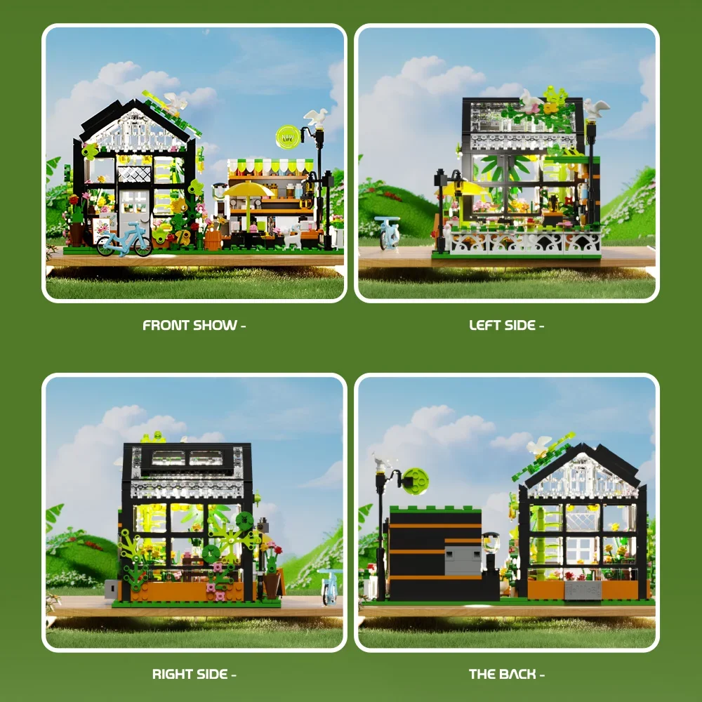 Flower House Blocks Building Set with，Craft Toys，DIY Toys，Car Decoration Crafts，Animation Derivatives，children Toys