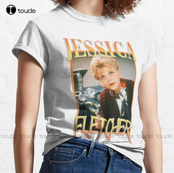 Jessica Fletcher Murder She Wrote Classic T-Shirt T Shirts Men Cotton Outdoor Simple Vintag Casual Tee Shirts Make Your Design