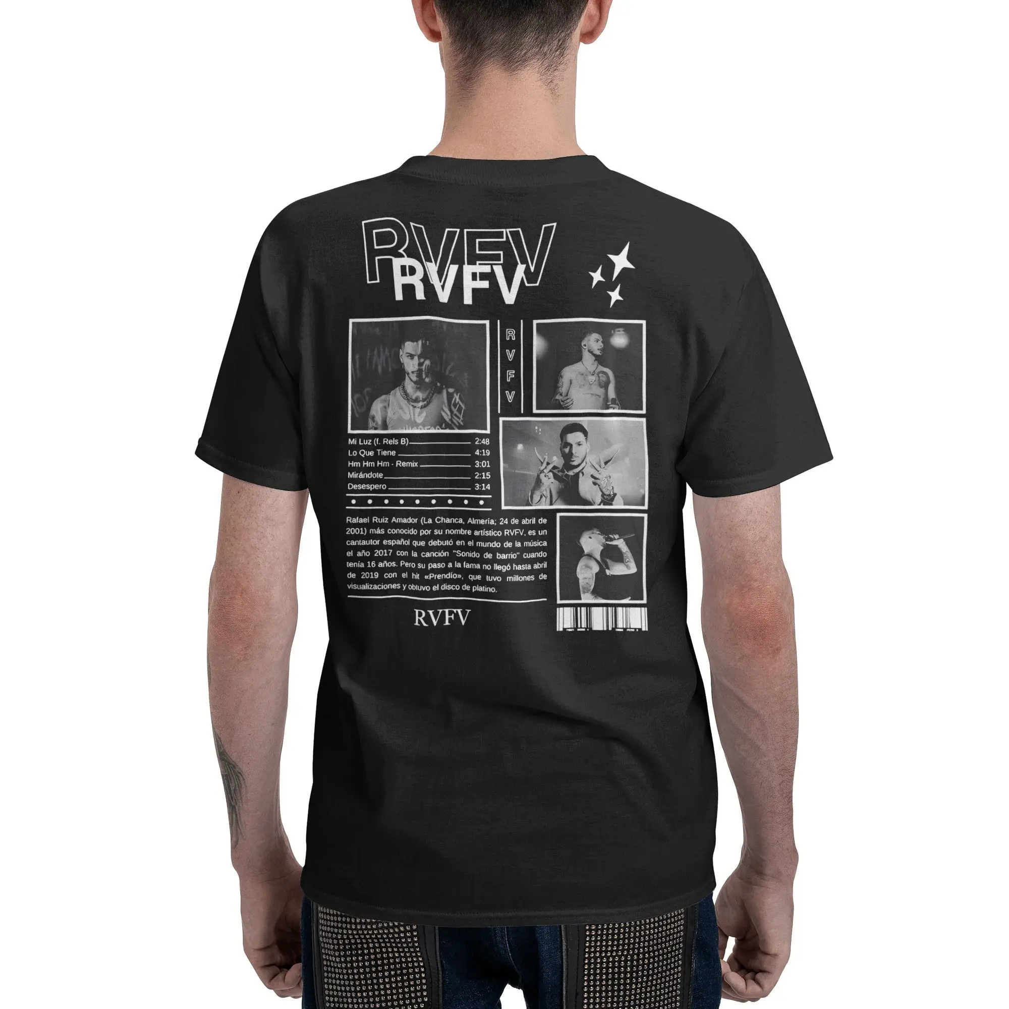 오버사이즈 티셔츠 래퍼 RVFV 엘티부론 투어 2025 코튼 티셔츠 힙합 티셔츠 남성용 여름 Y2K 재미있는 반팔 옷