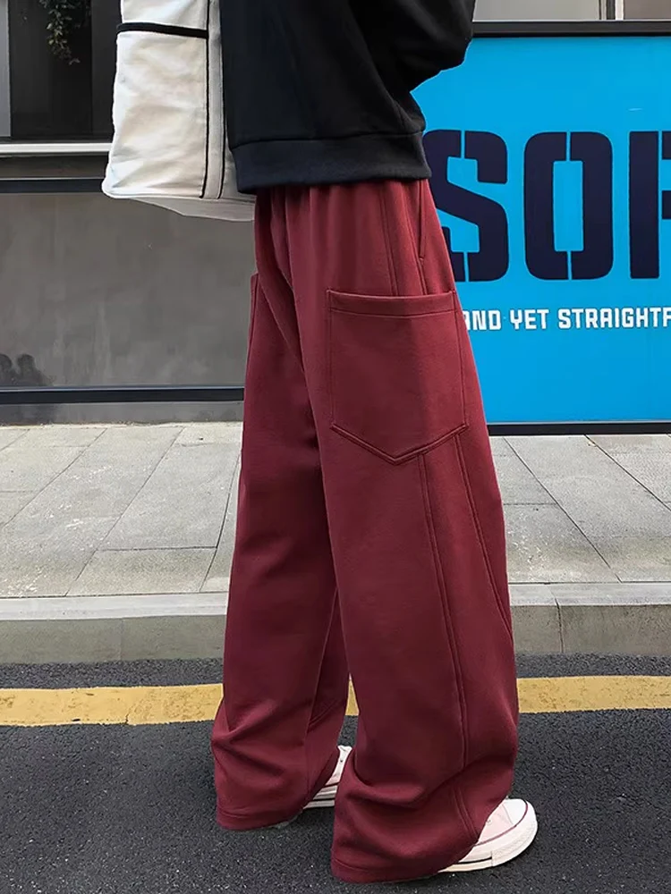 

American Sle Heavyweight Cleanfit Men's Casual Pants Autumn Trendy Loose Drapey Workwear Straight Leg Trousers