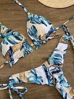 RUOTONGSEPT Sexy Micro Bikinis Set 2024 New Swimsuit Women Feather Print Bandage Swimwear Female Bathing Suit Brazilian Biquinis - Image 5