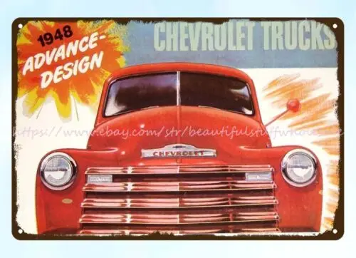 haunted garage ideas 1948 automotive Truck cars metal tin sign