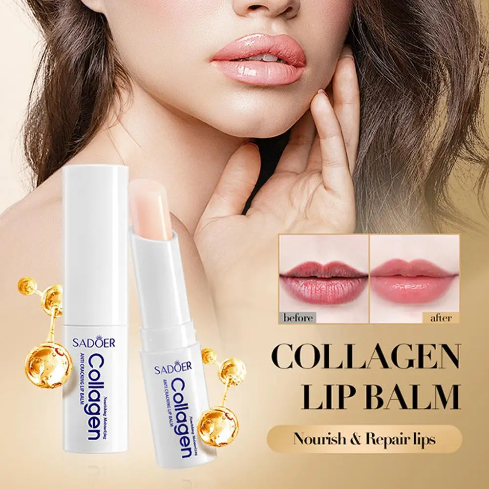 Crema reparadora antigrietas para el cuidado de los labios, barra de colágeno activo Natural puro, hidratante profundo, nutritivo, líneas de labios que se desvanecen
