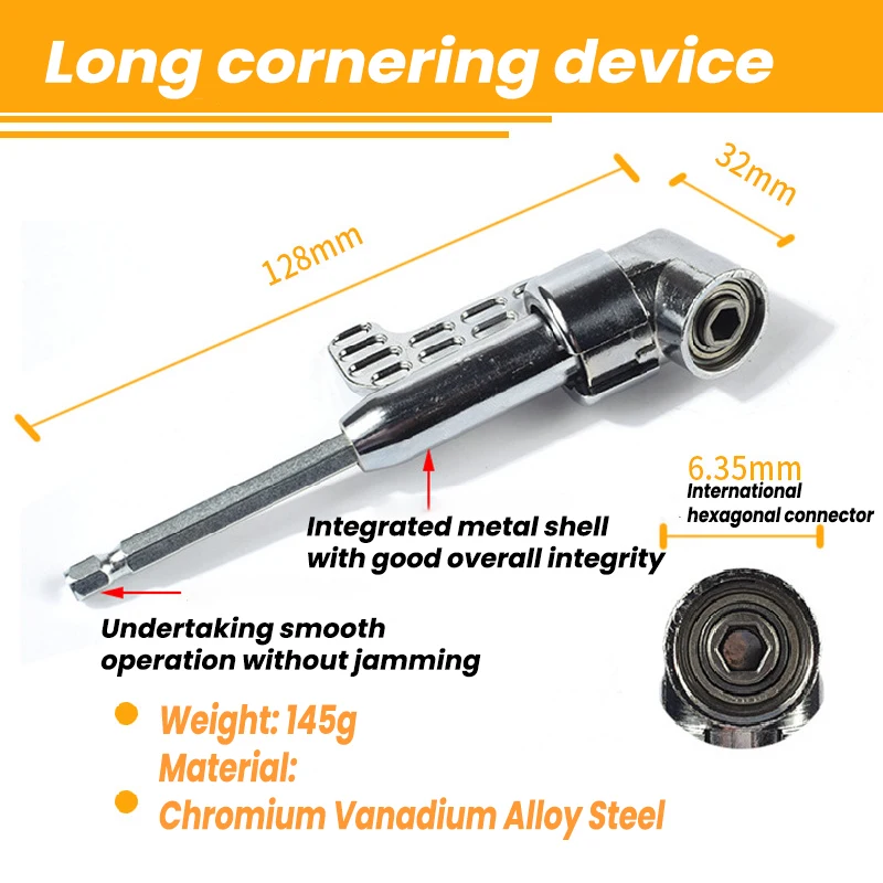 180 Degree Turning Screwdriver Direction Change Device Angle Drill Adapter And Screwdriver Bits Changer Joint Turning Corner