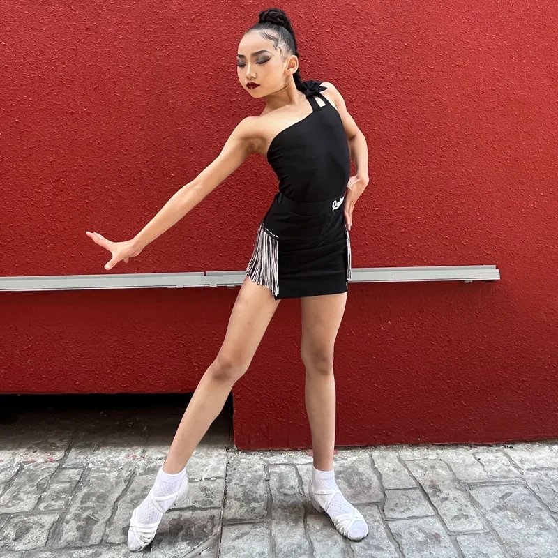 

Children's Latin Dance Dress Professional Performance Practice Costumes Girls' Practice Dress Performance Dress