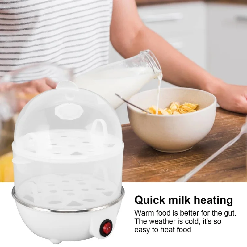 Auto Power Off Home Egg Cooker 350W 2 Layers 14 Eggs Safe Durable PP Boiler With Measuring Cup For Kitchen