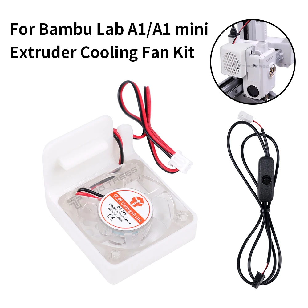 Upgrade For Bambu Lab A1 / A1 mini Extruder Motor Cooling Fan Expand Kit Fast Cooling With Independence Switch 3D Printer Parts