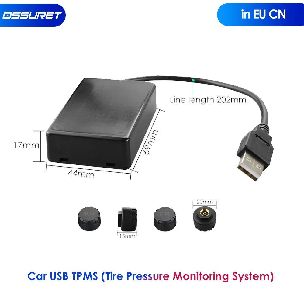 

Ossuret Car USB TPMS (Tire Pressure Monitoring System) for Android Multimedia Player Car Navigation Display Head Unit Autoradio