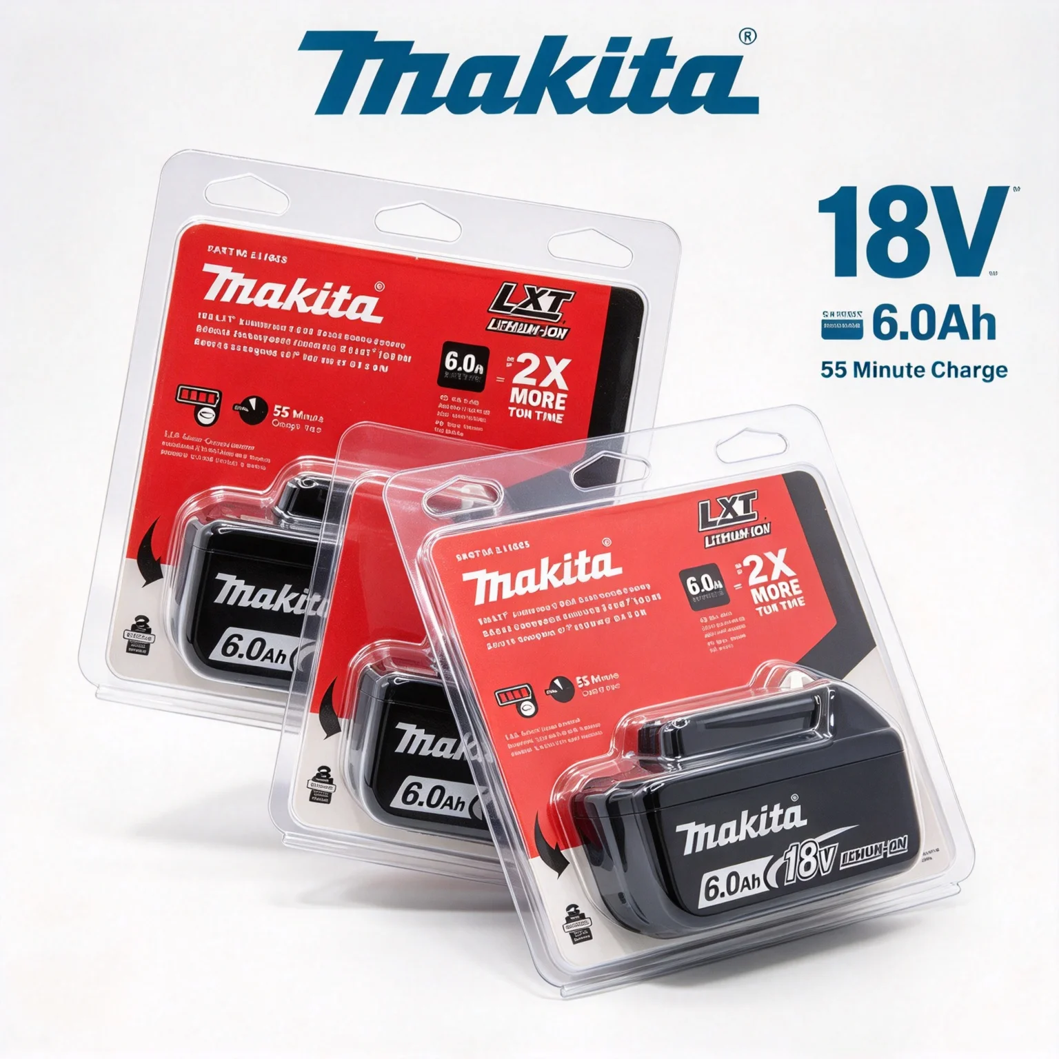 Makita 18V 6.0Ah Li-Ion Battery BL1860 Power Cell Compatible with DHP487 Impact Drill Air Blower Pruning Shears Home Drill Work