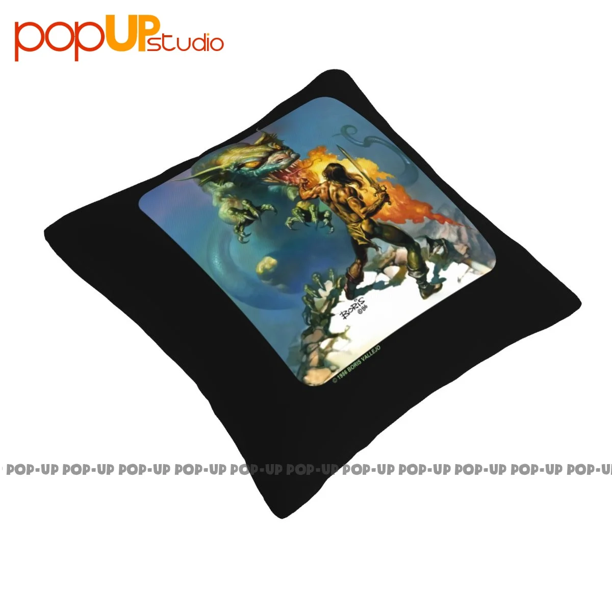 Luxury Vintage 1986 Boris Vallejo Conan The Barbarian Comic Cartoon Pillowcase Throw Pillow Cover Thickened