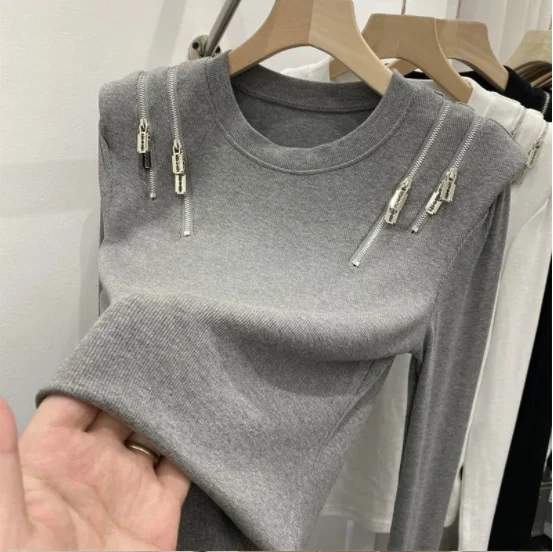 2023 Summer Women T Shirt Girls T-Shirt Woman Clothes Long Sleeve Tops Spring Cotton Slim Tshirt Female Crop Top Tee Sexy Skinny