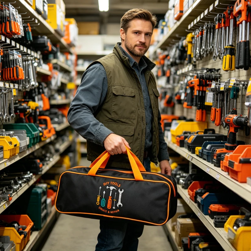 Large-Capacity Portable Tool Storage Bag  Tool Organizer Bag for Garages, Workshops, Construction, and Camping