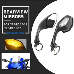 Motorcycle Rearview Mirrors Rear View For Yamaha YZF-R1 R1M 2015-2025 YFZ-R6 17-20 Moto Foldable Turn Light Signals Side Case