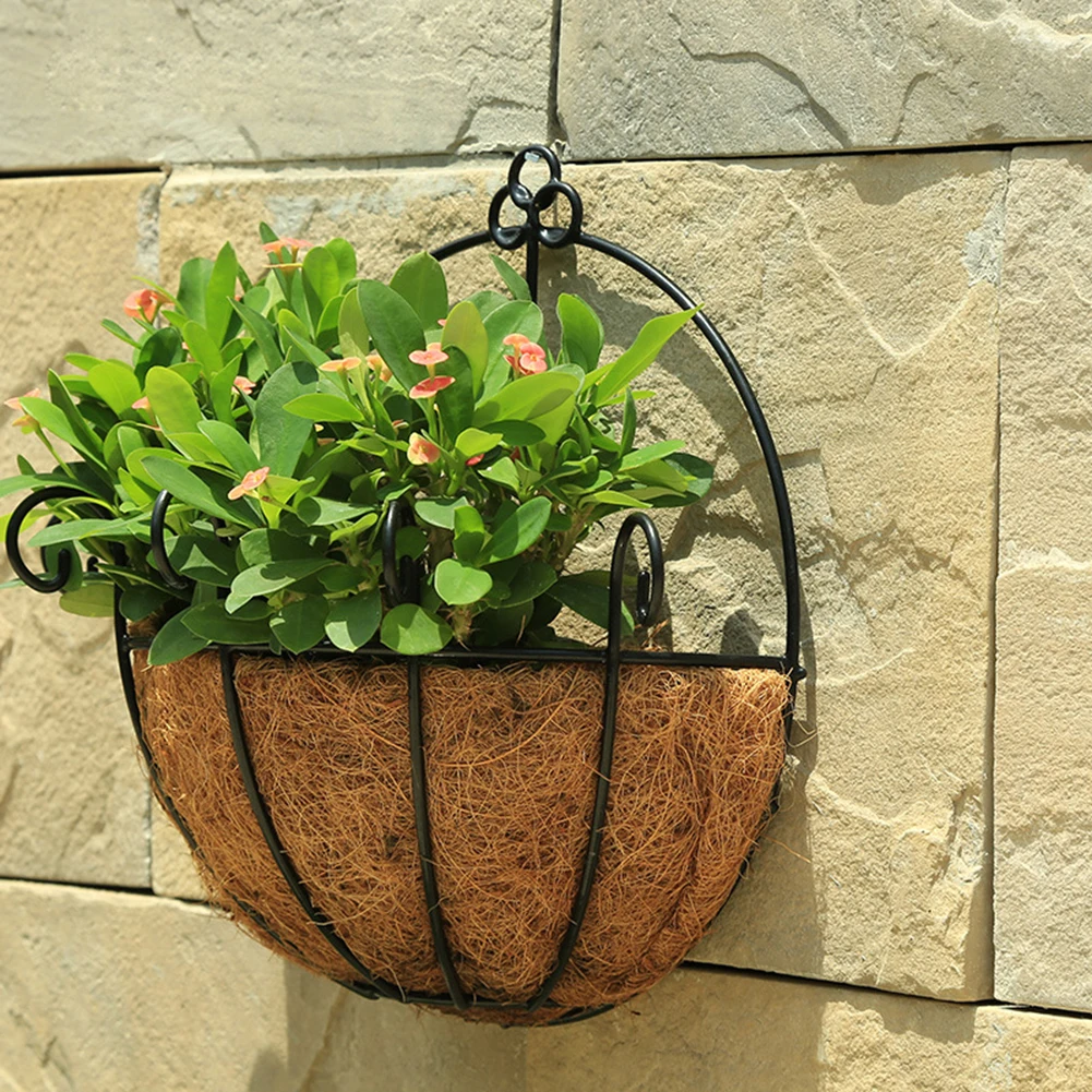 Hanging basket flower pot coconut palm pastoral wall hanging succulent plant green ivy hanging basin
