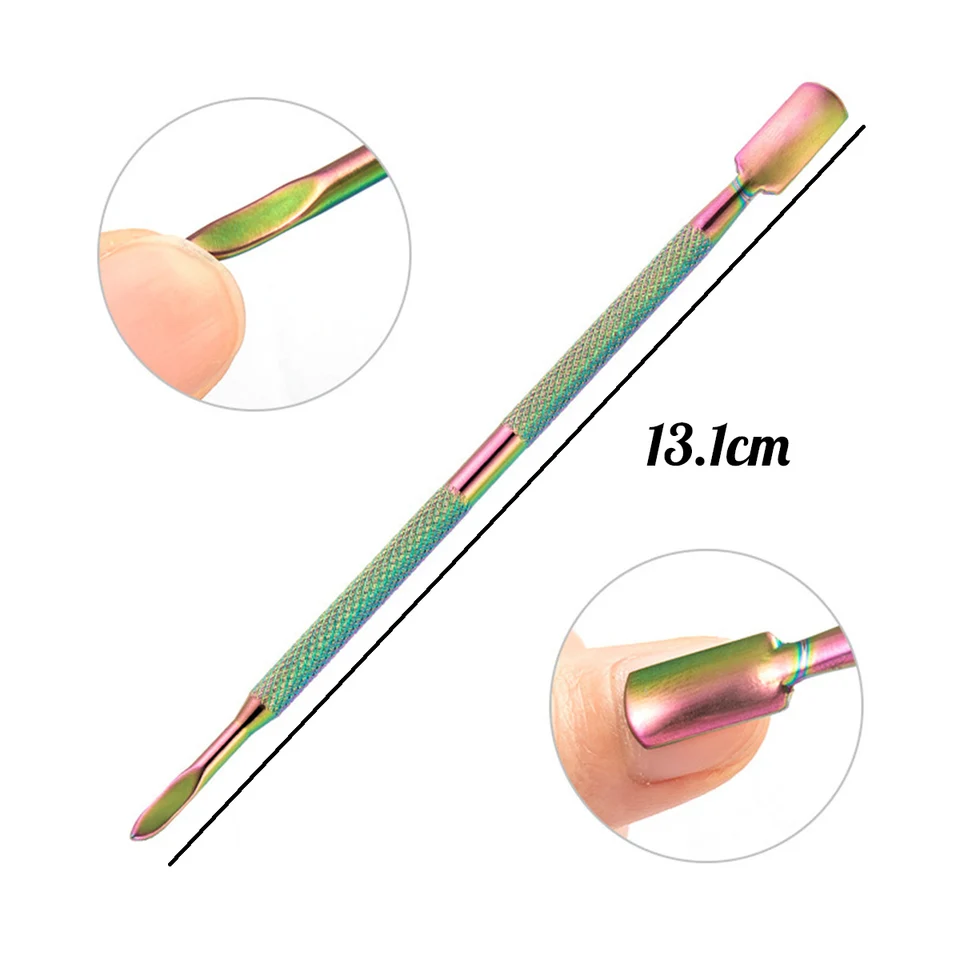 Set de 4 piezas de cortaúñas y tijeras de acero inoxidable profesional, alicates multifunción, empujador y removedor de cutículas, kit de cuidado de uñas y manicura 5