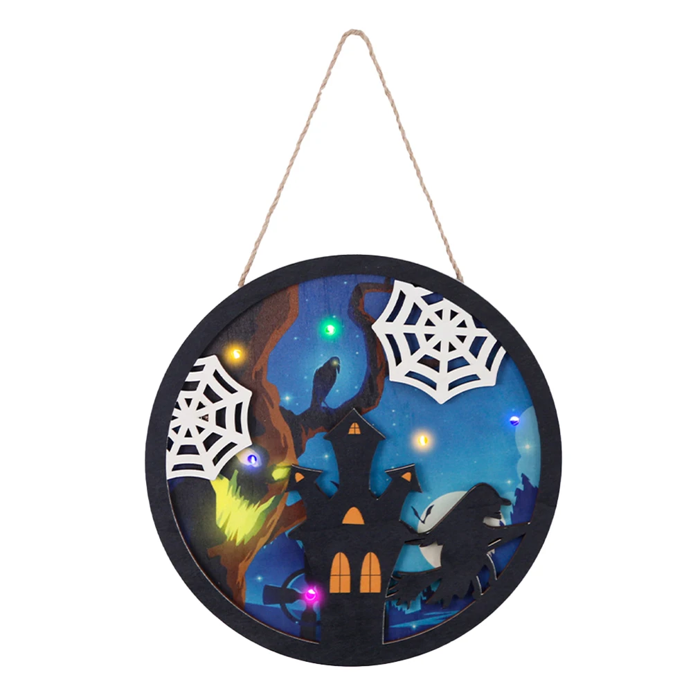 Inviting Touch Door Sign Pendant Halloween Door Hanger Exquisite Patterns Lightweight Design Linen Rope for suspension Smooth