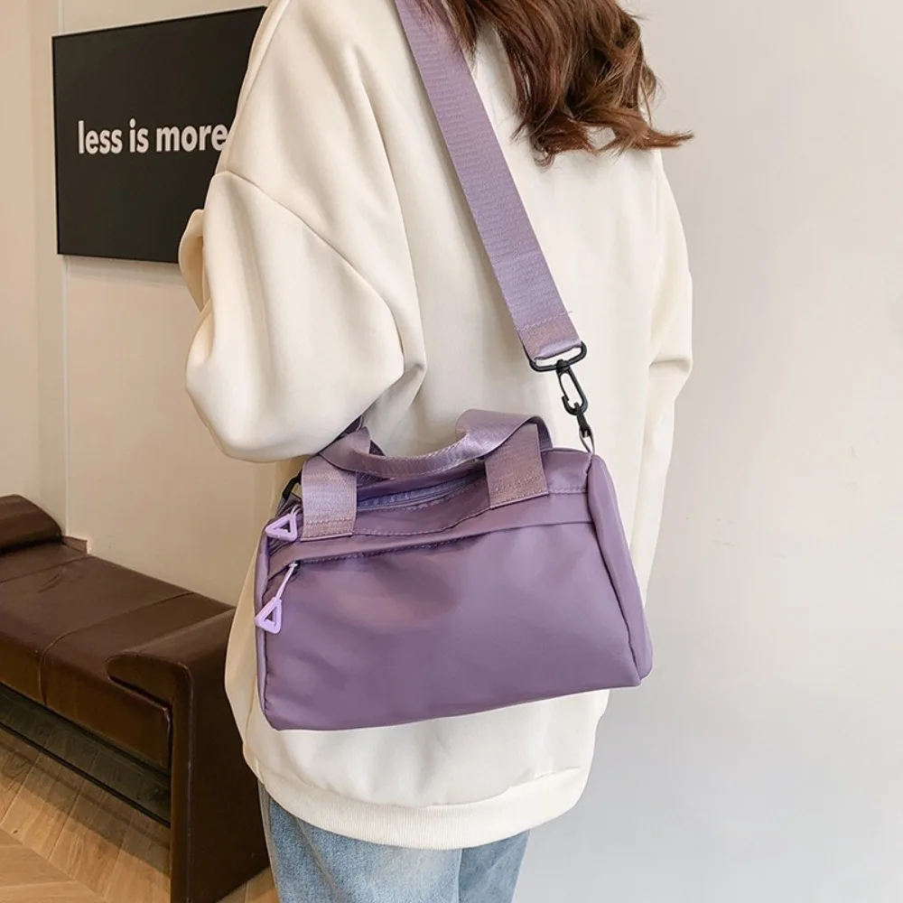 

Portable Solid Color Canvas Crossbody Bag Multi-Purpose Lightweight Nylon Shoulder Bag Handbag Tote Bag Small Square Bag Women