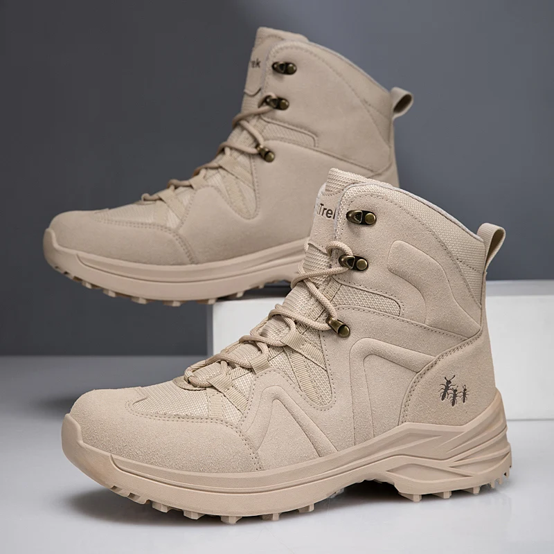 Men Tactical Boots Breathable Hunting Boots Outdoor Waterproof Camping Training Male Lace Up Anti-Slip High Quality Army Boots