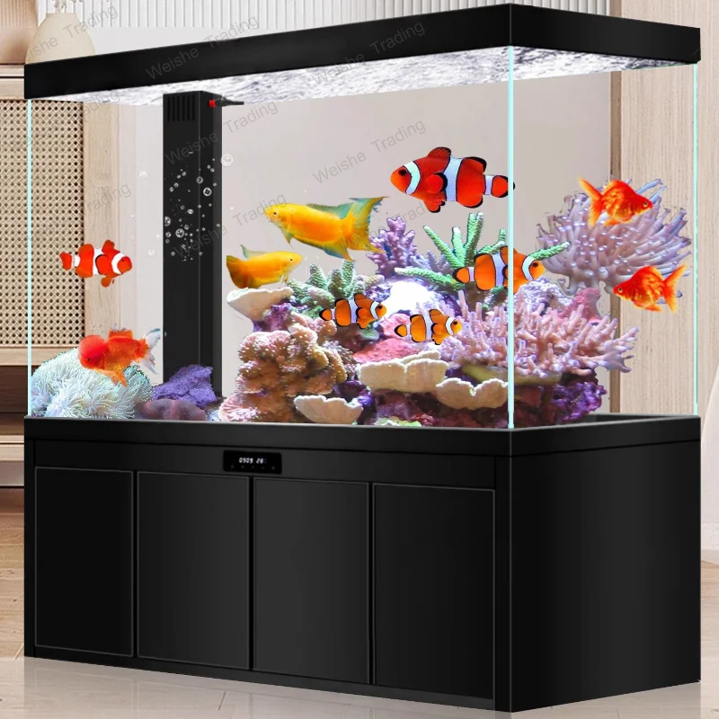

Intelligent Eco Aquarium with Bottom Filter System, Low Maintenance No Water Change Design for Home & Office Furniture JT40
